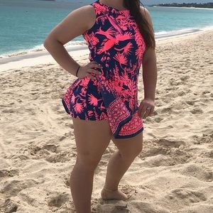 Lily Pulitzer Donna shift romper- night caw